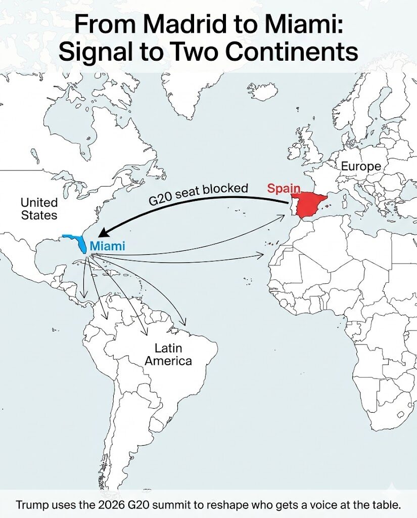 From Madrid to Miami: Signal to Two Continents: A G20 Miami Seat Gets Blocked