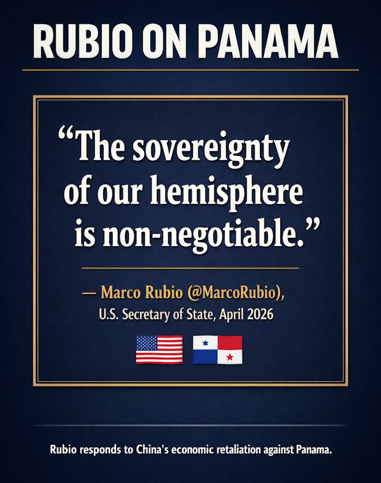Rubio on Panama: "The sovereignty of our hemisphere is non-negotiable."