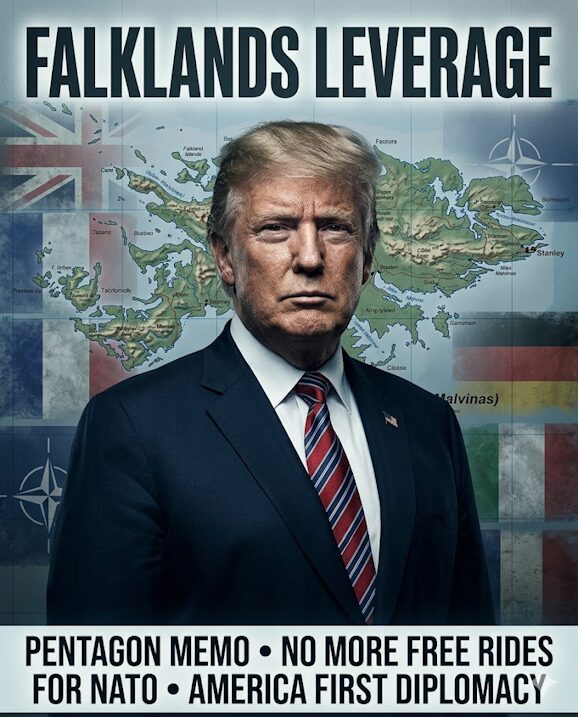 Falklands leverage: Pentagon memo, no more free rides for NATO, and American First diplomacy. 