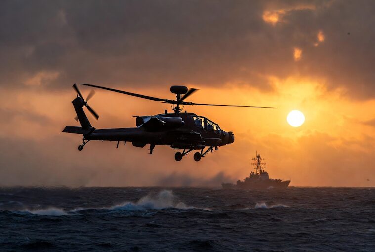 U.S. Apache Helicopter Over the Strait of Hormuz