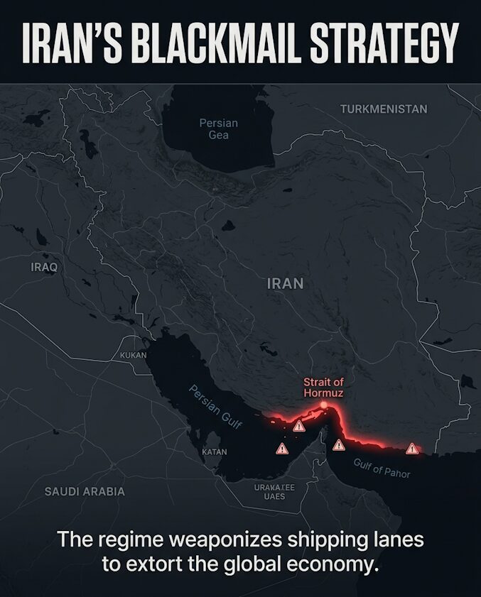 Map Highlighting Iran's Strategic Threat To Global Shipping.