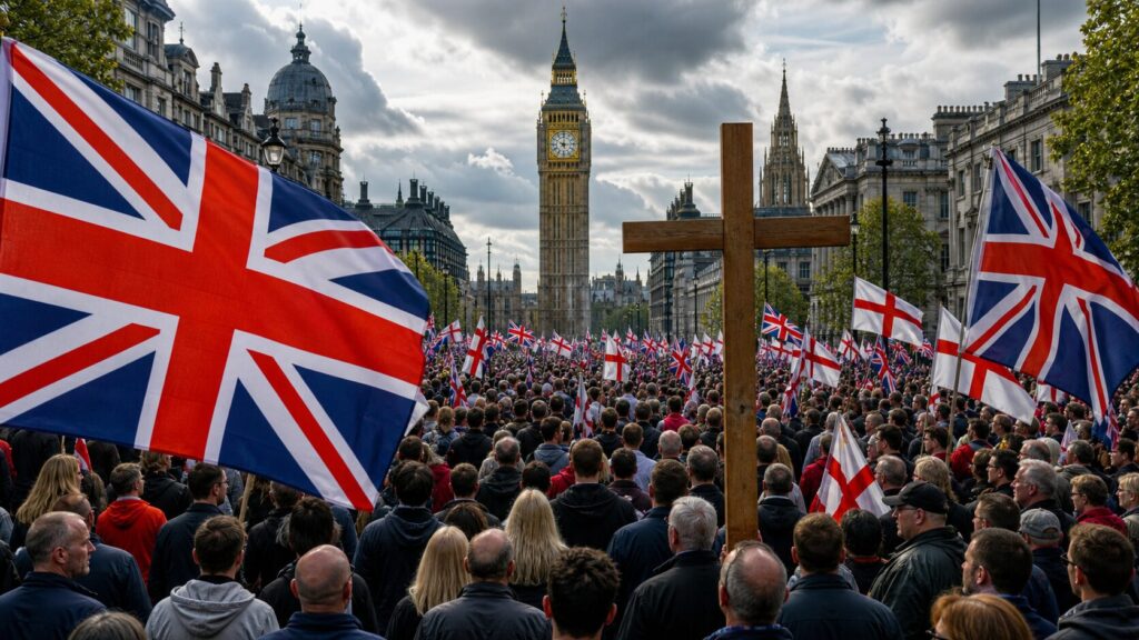Thousands March in London for Unite the Kingdom Rally, May 2026.
