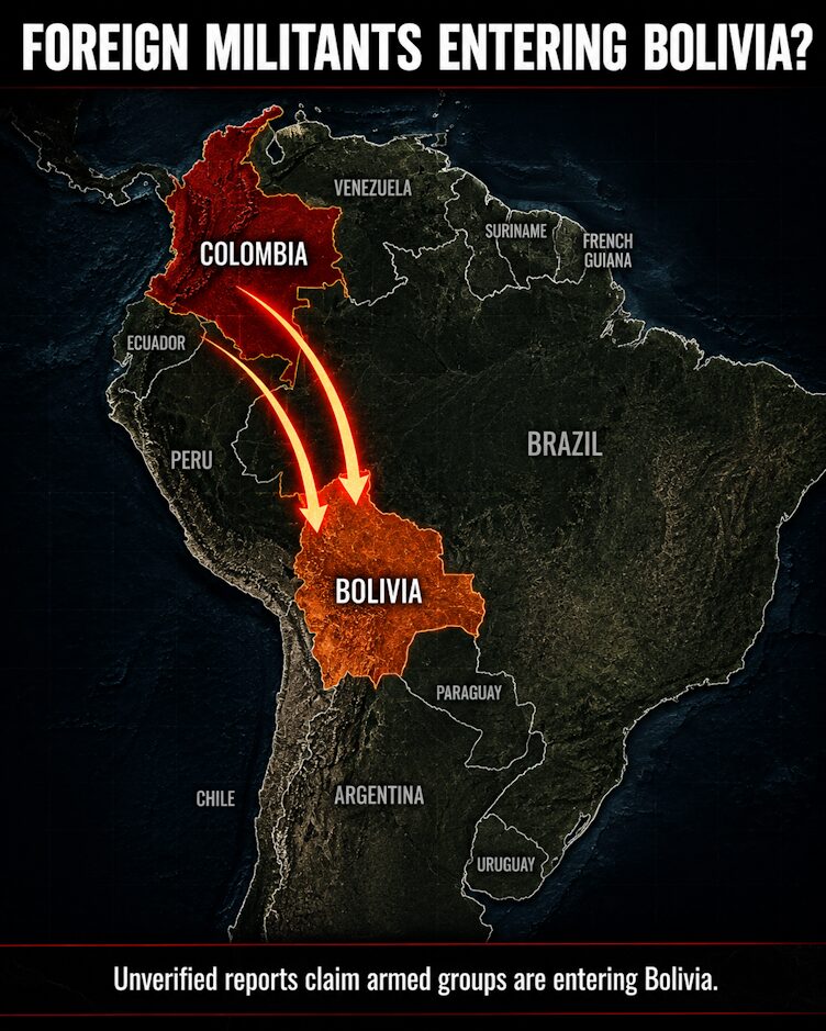 Map Of Guerrilla Routes Into Bolivia.