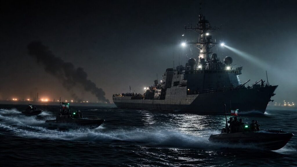 US forces destroy IRGC speedboats in the Strait of Hormuz as Iran's negotiators remain in Qatar, May 26, 2026.