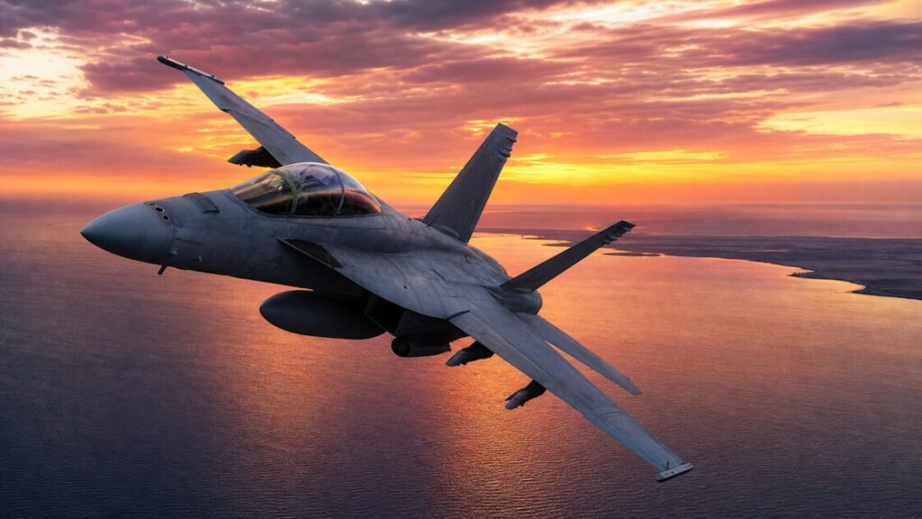 U.S. Navy Fighter Jet Patrols the Persian Gulf.