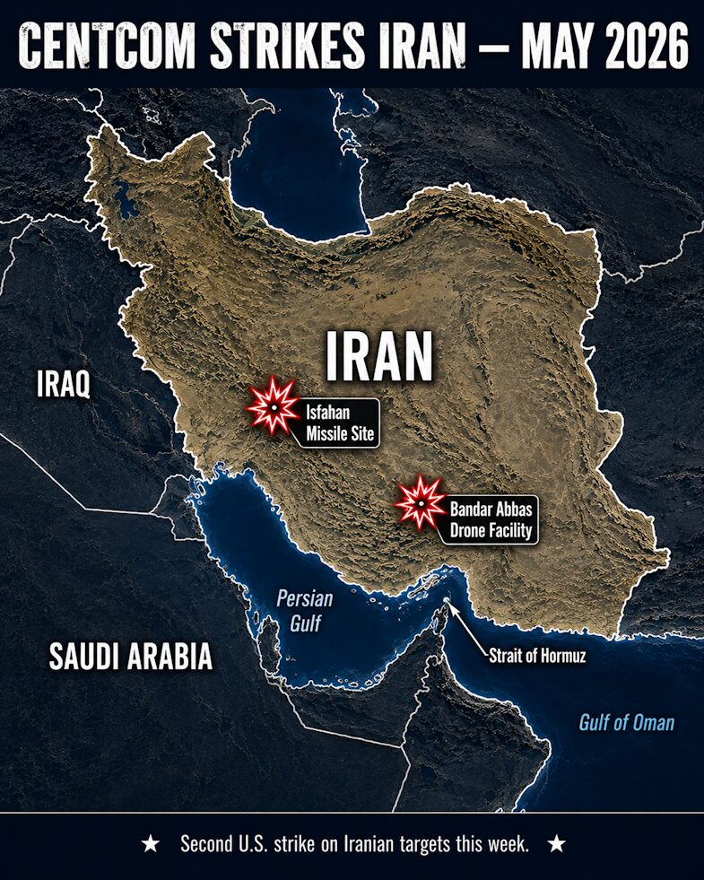 CENTCOM Strike Locations Inside Iran, May 27, 2026.