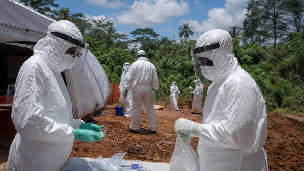 Medical responders in full protective gear respond to the Ebola outbreak DRC, May 2026.