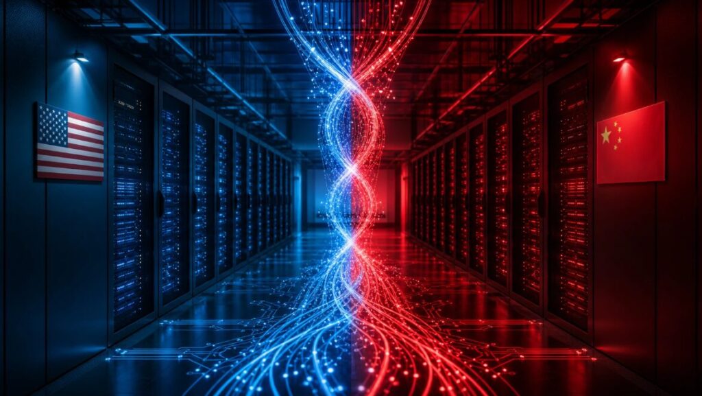 Two Tech Powers Race for AI Supremacy.