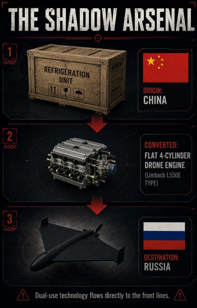 Chinese components directly power Russian attack drones.