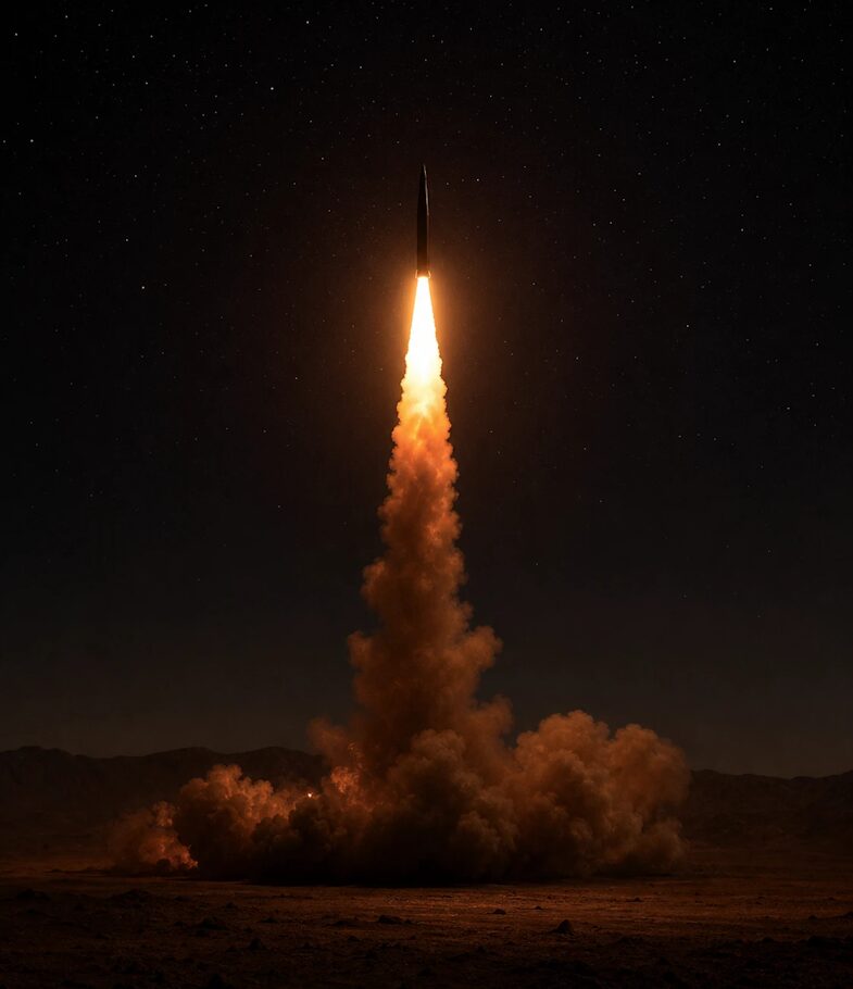 Iran missile launch toward US bases, June 2026.
