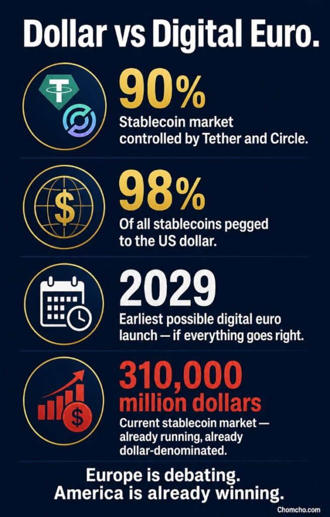 The dollar's digital dominance in numbers, while Europe plans for 2029.