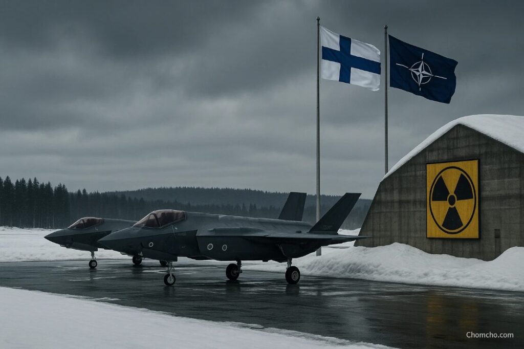 Finland moves to host U.S. B61-12 nuclear bombs on its F-35s. (AI-generated image.)