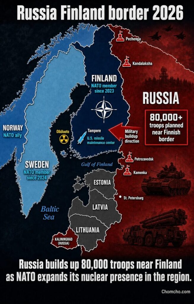 Russia masses 80,000 troops near Finland as NATO goes nuclear.