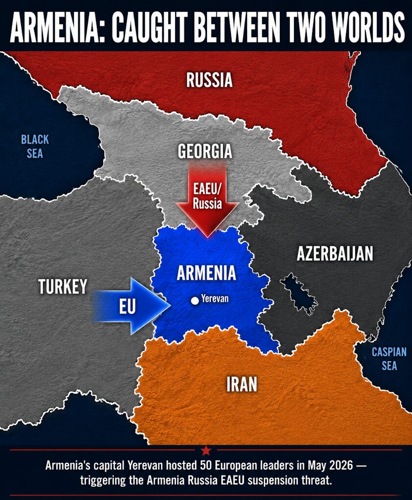 Armenia map South Caucasus Russia Turkey Iran Azerbaijan Georgia 2026.