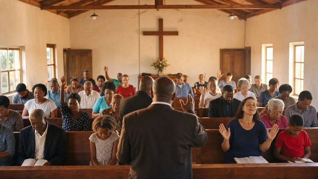 A small Christian congregation in worship — the kind of community Bill C-9 puts at risk.