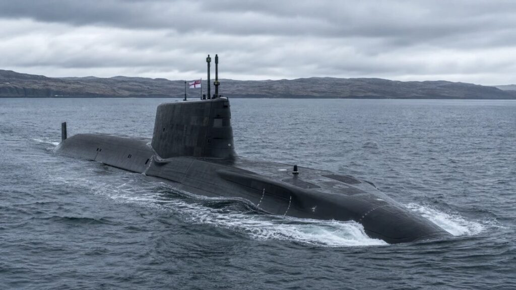 An Astute-class nuclear attack submarine of the Royal Navy. All five operational boats are currently grounded in port, leaving Britain without a single deployable hunter-killer submarine.