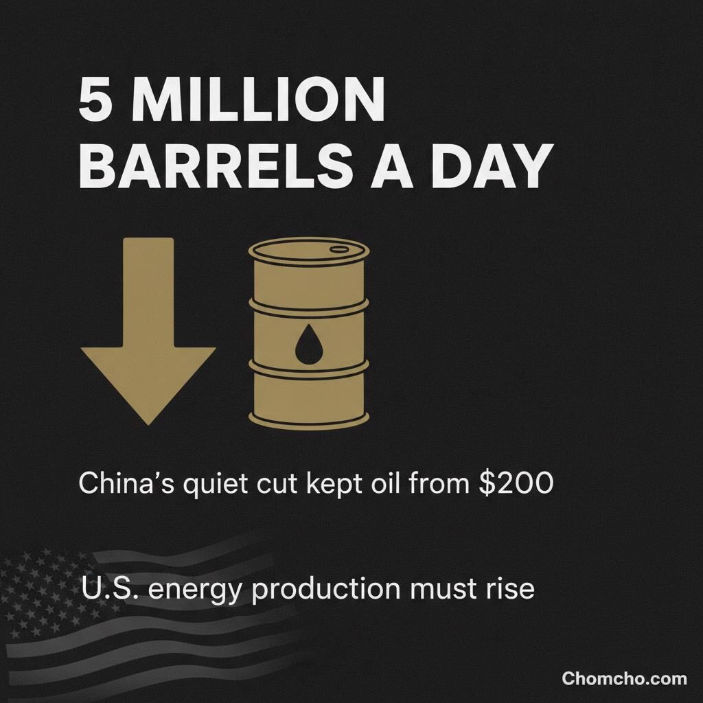 Five million barrels a day removed from the market without a single public announcement.