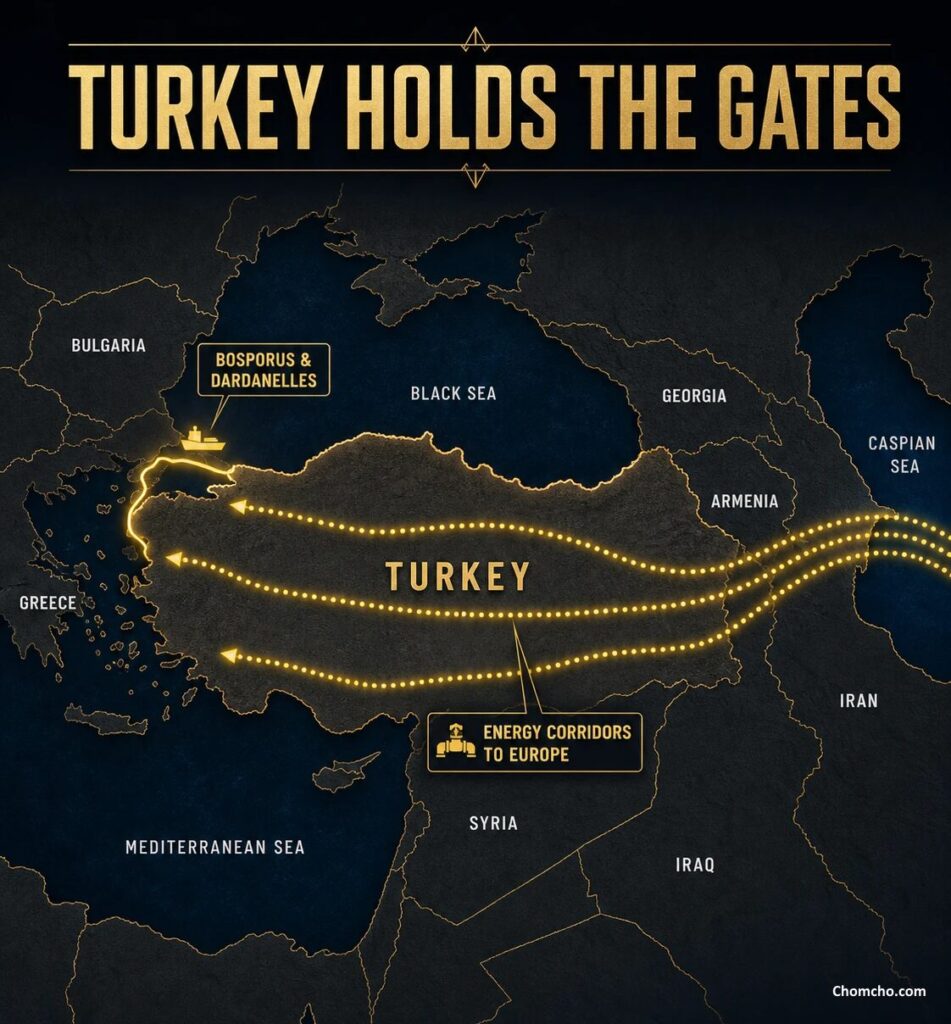 Turkey controls the straits and pipelines Europe cannot live without.