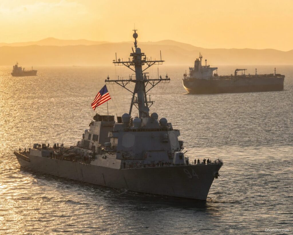 The US Hormuz toll begins with the ships already guarding the world's busiest oil route.