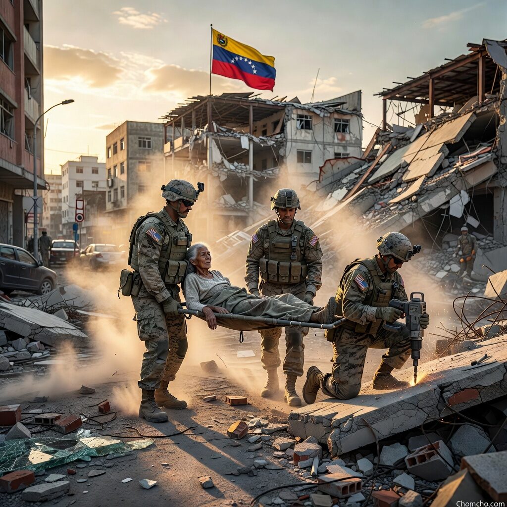 U.S. Marines conduct search and rescue operations in La Guaira, Venezuela, after the June 24 earthquake doublet.